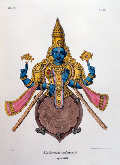 Vishnu, uno degli dei della trinità indù trimurti, 1828 da Unbekannt