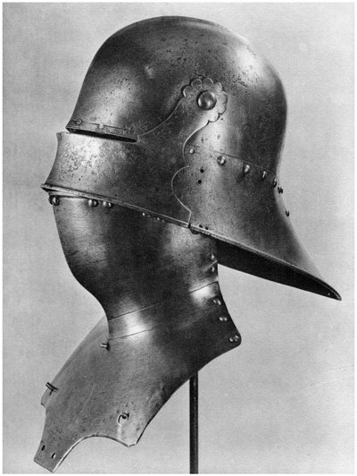 Sallet visiera e bevor, c1480 da Unbekannt