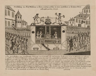 Vorstellung der Kopf-Maschine zu Paris, 1792 da Unbekannt