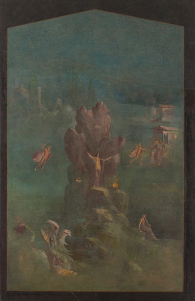 Affresco: Perseo e Andromeda nel paesaggio, dalla villa imperiale da Unbekannt