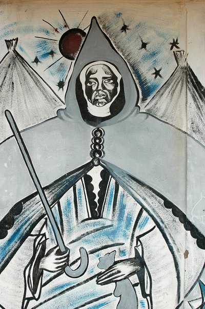 Dipinto murale raffigurante un leader spirituale musulmano da Unbekannt