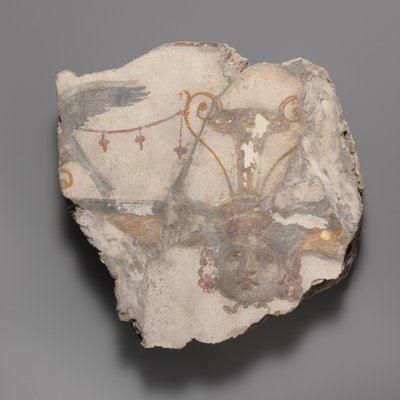 Frammento di pittura murale con maschera di Gorgone, ca. A.D. 14-68 da Unbekannt