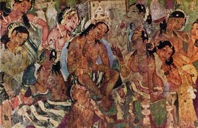 Dipinto murale dalle Grotte di Ajanta di Raja Mahajanaka da Unbekannt
