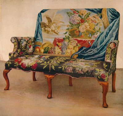 Divano in noce con Arazzo di Soho, c1730, 1929 da Unbekannt
