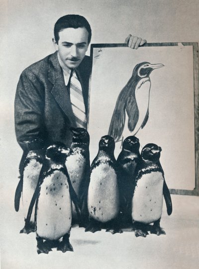 Walt Disney con pinguini, 1934 da Unbekannt