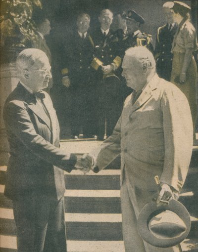 Calda Stretta di Mano tra Premier e Presidente, 1945 da Unbekannt