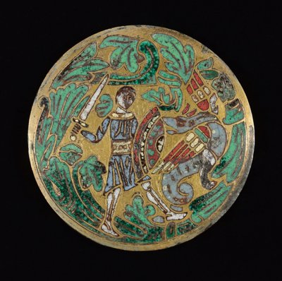 Guerriero che combatte un drago, c. 1170-1180 da Unbekannt