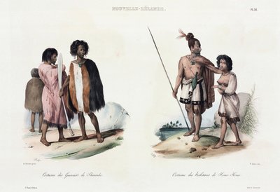 Guerrieri di Shouraki e abitanti di Houa Houa, Nuova Zelanda da Unbekannt