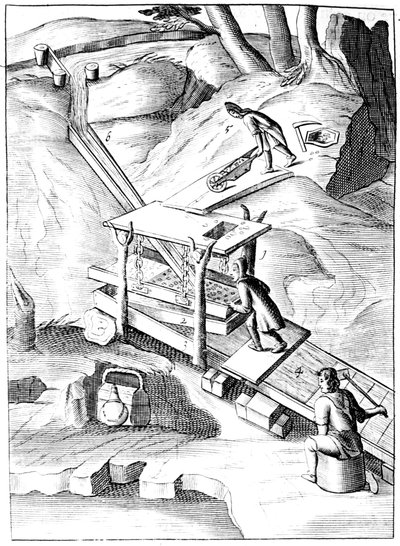 Lavaggio del minerale per estrarre l