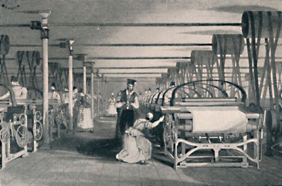 Tessitura con telai meccanici, 1835 da Unbekannt