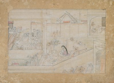 Preparativi per il matrimonio: folio da una serie di Nala-Damayanti da Unbekannt