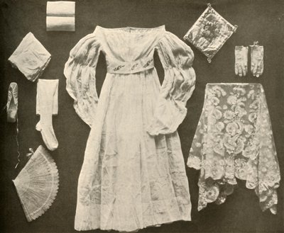 Costume da sposa di Miss Sara Hayes, di Filadelfia, c1750, 1937 da Unbekannt