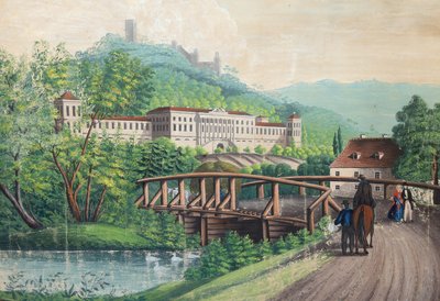 Castello di Weilburg vicino a Baden, metà del XIX secolo da Unbekannt
