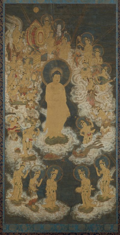 Discesa accogliente di Amida e dei Bodhisattva da Unbekannt