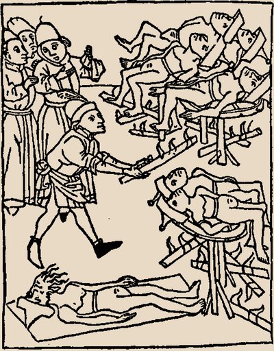 Avvelenamento dei pozzi: Tortura degli ebrei, 1475 da Unbekannt