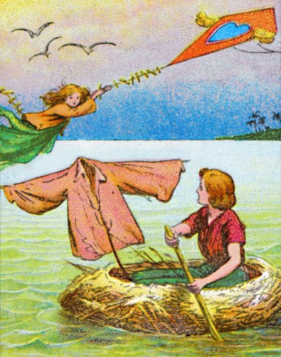Wendy e Peter scappano, c1905 da Unbekannt