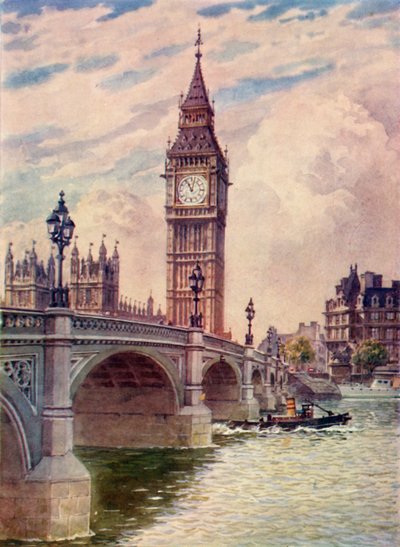 Ponte di Westminster e Big Ben, c1948 da Unbekannt