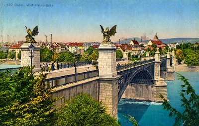 Ponte Wettstein, Basilea, Svizzera, c1936 da Unbekannt
