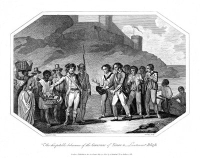 William Bligh, ufficiale navale britannico ricevuto dal Governatore di Timor, 14 giugno 1789, 1802 da Unbekannt