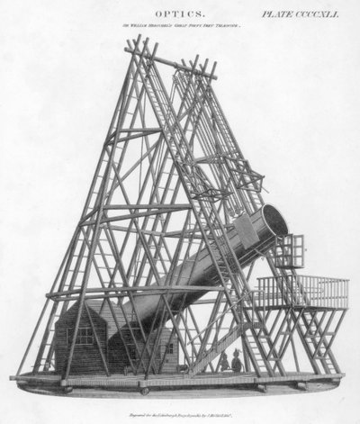 Telescopio riflettore di William Herschel di 40 piedi 12 m di lunghezza focale, 1789 1807 da Unbekannt