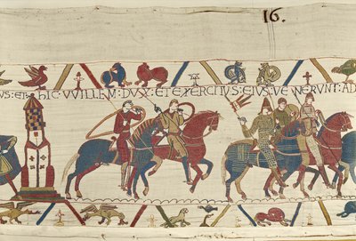 Guglielmo guida il suo esercito contro il Duca Conan di Bretagna, Arazzo di Bayeux da Unbekannt