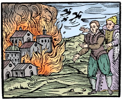 Streghe che distruggono una casa con il fuoco - Svevia, 1533 da Unbekannt