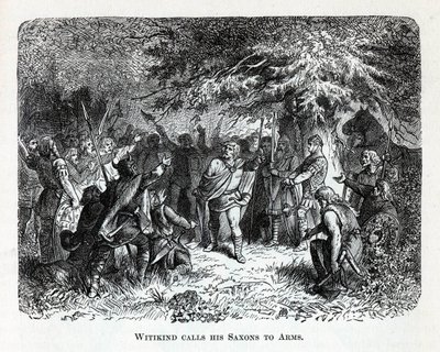Wittekind chiama i suoi Sassoni alle armi, 1882 da Unbekannt