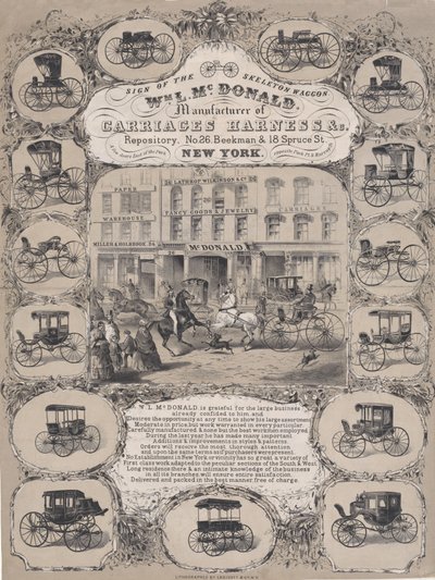 Wm. L. McDonald, produttori di finimenti per carrozze & Co. Repository, No. 26 Beekman & 1..., 1852-86 da Unbekannt