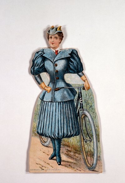 Donna in abito da ciclismo, americana da Unbekannt