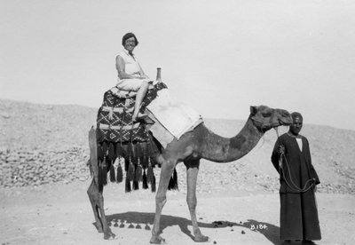 Donna in un tour in cammello, Egitto, c1920s-c1930s da Unbekannt