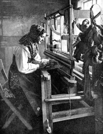 Donna che usa un telaio, Svezia, 1936 da Unbekannt
