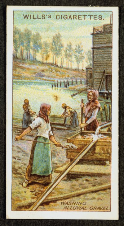 Donne che lavano il metallo prezioso platino dai ghiaioni alluvionali, Urali, Russia, 1916 da Unbekannt