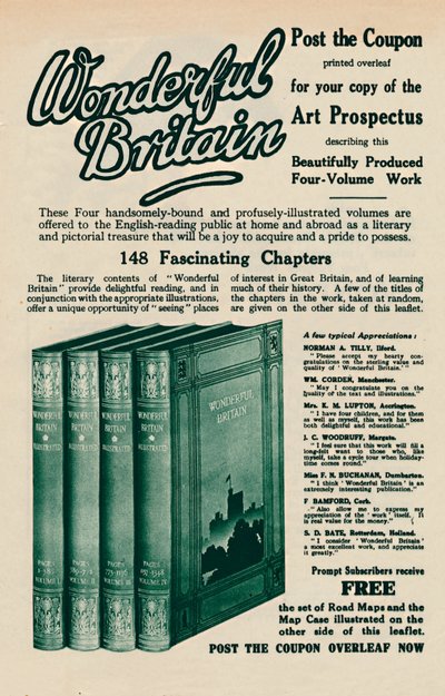 Pubblicità del libro Wonderful Britain da Unbekannt