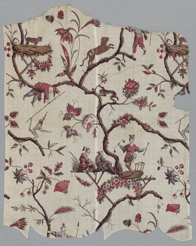 Frammenti di tessuto stampato a blocchi di legno, c. 1785 da Unbekannt