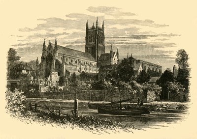 Cattedrale di Worcester, dal fiume, 1898 da Unbekannt