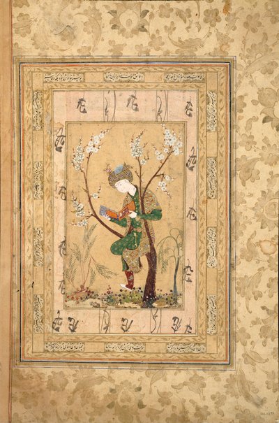 Giovane seduto nel ramo di un albero in fiore, 1560s da Unbekannt
