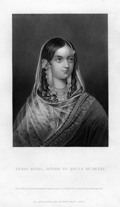 Zenat Mahal - Begum o Regina di Delhi, XIX secolo da Unbekannt