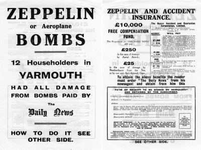 Pubblicità di assicurazione contro gli incidenti e Zeppelin, 1910 da Unbekannt