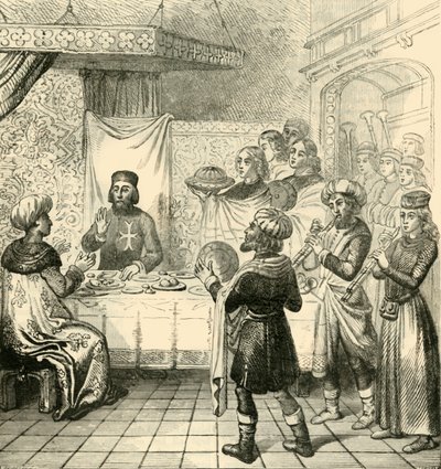 Zizim che cena con il Gran Maestro di Rodi, 1890 da Unbekannt