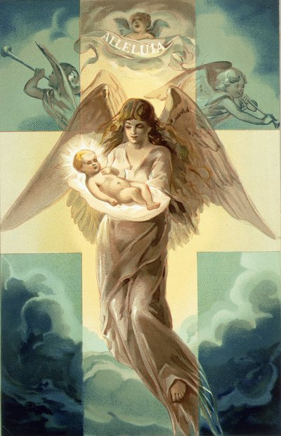Alleluia, biglietto di Natale, 1882 da Unbekannt Unbekannt