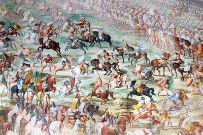 Scena di battaglia, dettaglio dagli affreschi nella Sala delle Battaglie da Unbekannt Unbekannt