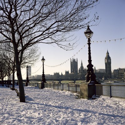 Big Ben, Abbazia di Westminster e Parlamento sotto la neve da Unbekannt Unbekannt