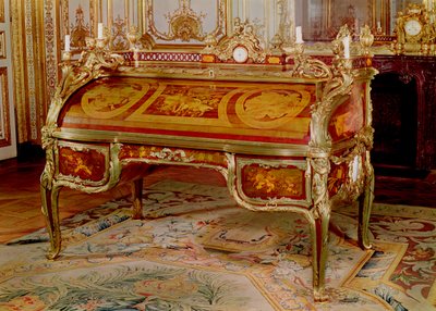 Bureau du Roi di Oeben e Riesener, intarsio e bronzo dorato, 1760-69 da Unbekannt Unbekannt