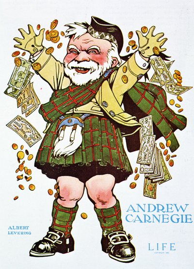 Cartone animato di Andrew Carnegie da Life Magazine da Unbekannt Unbekannt