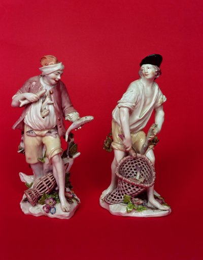 Figure di pescatori ubriachi di Chelsea dopo gli originali di Meissen c.1755 da Unbekannt Unbekannt