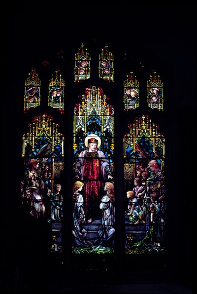 Cristo con i bambini piccoli di Tiffany, 1902 (finestra intera) da Unbekannt Unbekannt