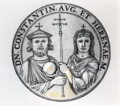 Costantino VI (770-c.797 d.C.) e sua madre Irene (incisione) da Unbekannt Unbekannt