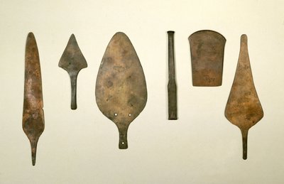 Strumenti in rame, Harappa, 2300-1750 a.C. da Unbekannt Unbekannt