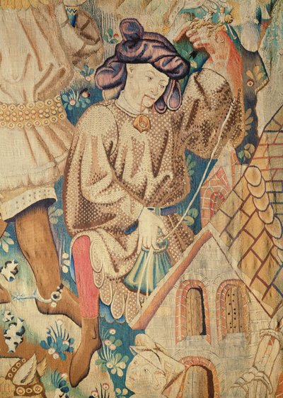 Dettaglio da uno degli Arazzi di Caccia del Devonshire, Arras 1425-50 da Unbekannt Unbekannt