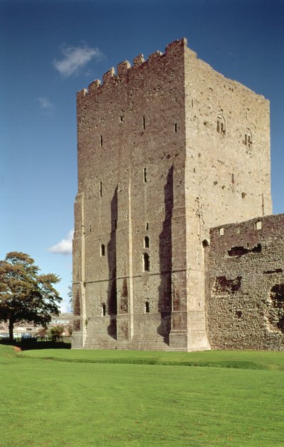 Vista esterna del mastio, Portchester Castle, Hampshire, costruito c.1160-72 da Unbekannt Unbekannt